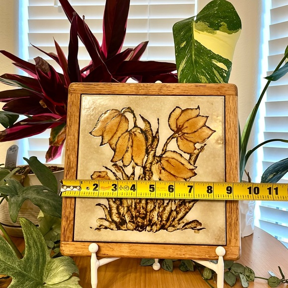 Vintage Tile & Wood Trivet Made in Italy - Picture 4 of 6